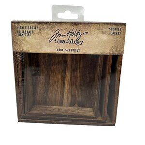 Tim Holtz Idea-Ology Vignette Boxes th94242 Square Wooden Frames Mixed Media